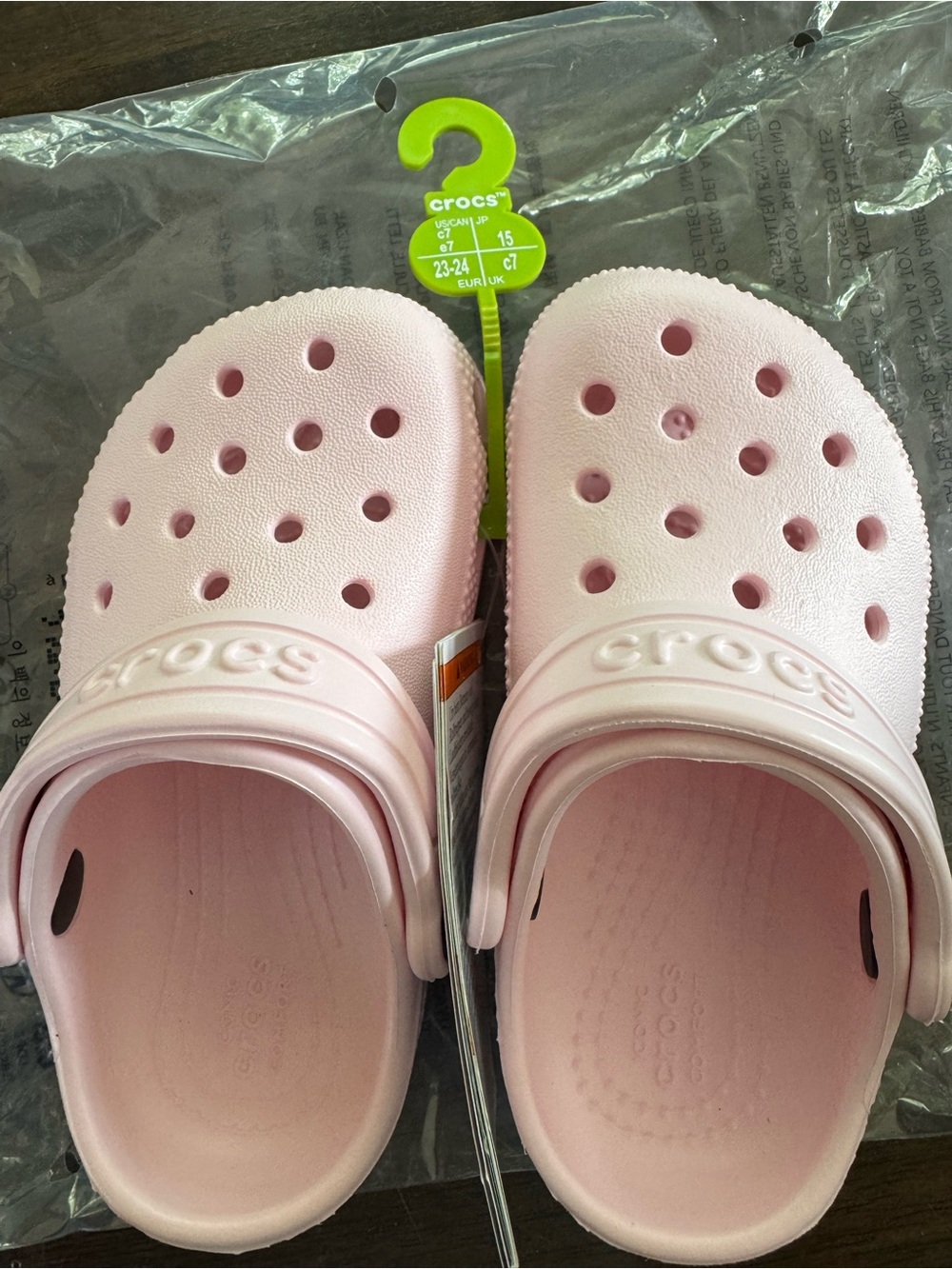 New! Crocs Kids Classic Clog Light Pink Size 7